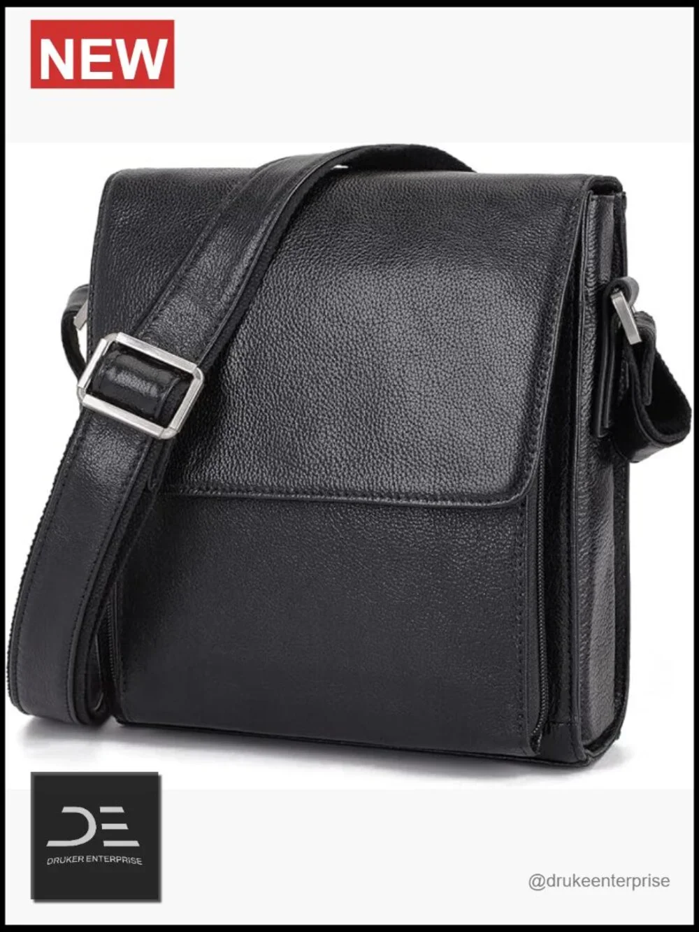 Genuine Leather Crossbody Messenger Bag for Work Travel Casual